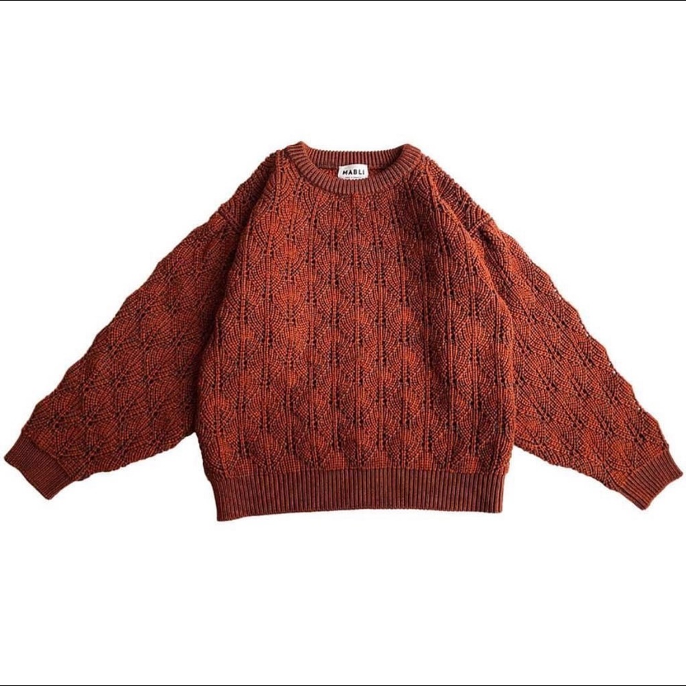 SOLD Mabli Hyfryd Jumper in Brick and Cocoa